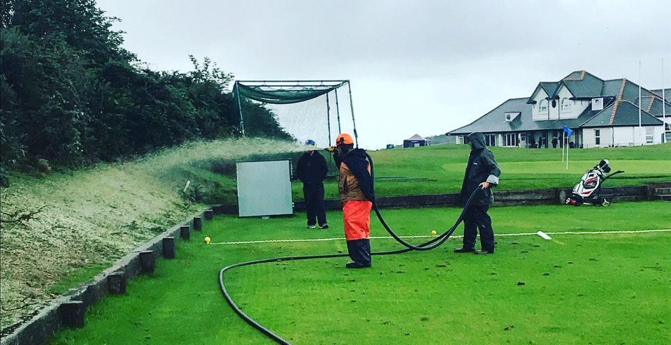 Hydraseeding at Southerndown golf course
